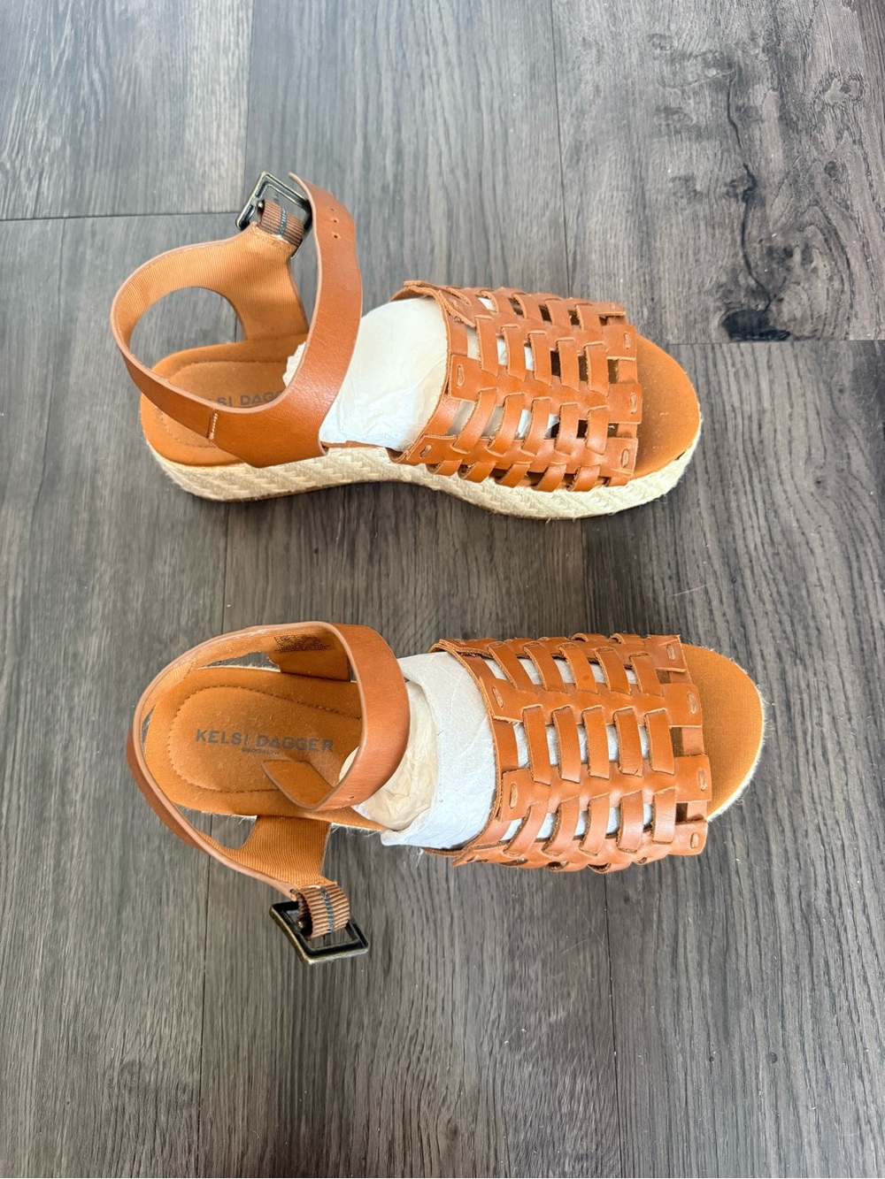 Kelsi Dagger Brown Woven Espadrille Sandals